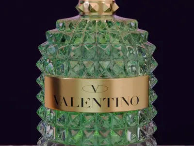 Valentino perfime green 3D model product for Advertising 3D model