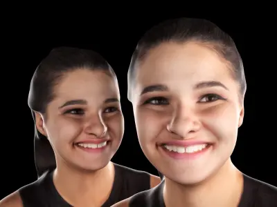 Woman boxing 33 Low-poly 3D model