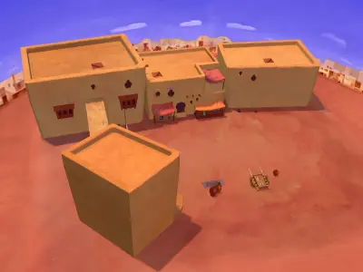 Game Low-Mode - Street Fight Scene 35 3D model