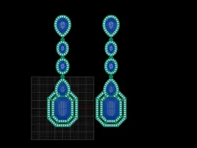 long dangle earrings  3D print model