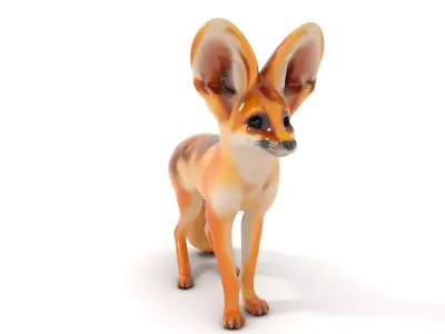 Fennec Fox Illustration model pack Low-poly 3D model