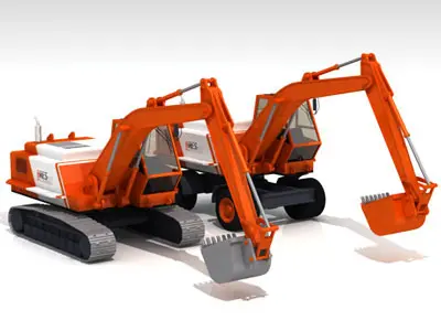 Bres500 Excavators collection 3D model