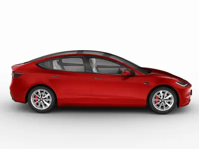 Tesla Model 3 2024 With Interior 3D model 3D model