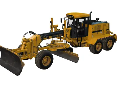 Motor Grader Low-poly 3D model