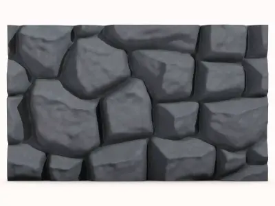 Stacked Stones Wall Architectural 3D model