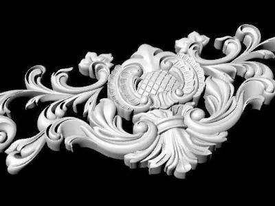 Central decor ornament for furniture 3D model 1052