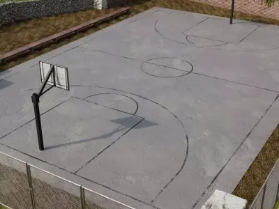 Old Basketball Court 3D model