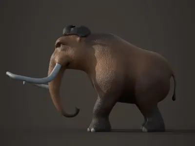 Cartoon Mammoth Character 3D model
