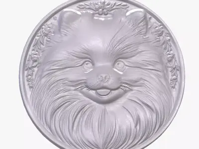 Pomeranian 4 basrelief for 3D printing 3D print model