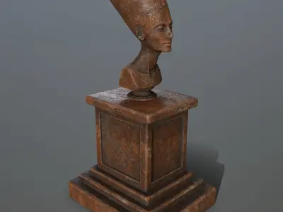 Nefertiti egyptian statue Low-poly 3D model