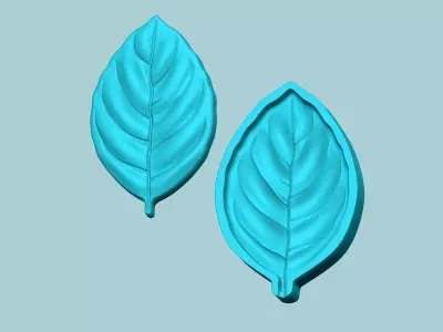 Basil Leaf Mold - Artificial Herb Molding Tool 3D print model