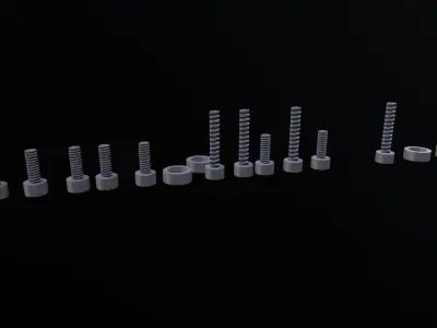 Nut Bolts Low-poly 3D model