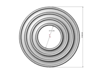Dome stepped wave ripple modern ceiling rosette and wall art 3D print model