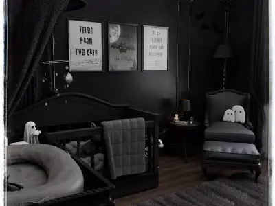 Gothic Baby Room Blender Scene 3D model