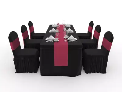 Banquet Table and Chair 133 3D model