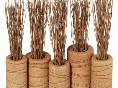 Branch thin planter clay vase n1 3D model