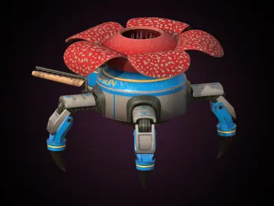 Solarpunk Plant Robot 3D model