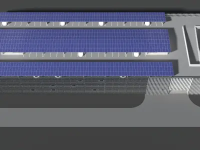 Solar parking garage building 25-20 3D model