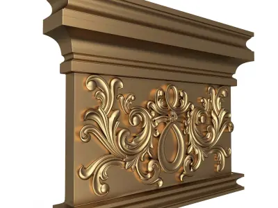 Carved Capital 1302 Low-poly 3D model