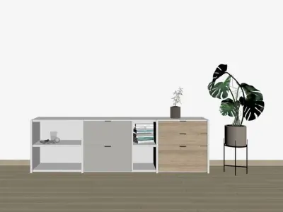 Modern minimalist living room 3D model