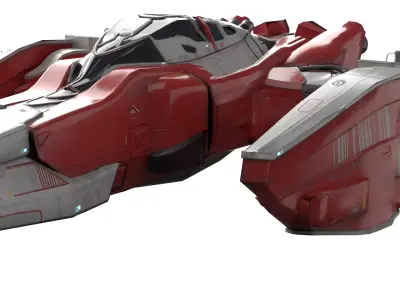 Spaceship Low-poly 3D model