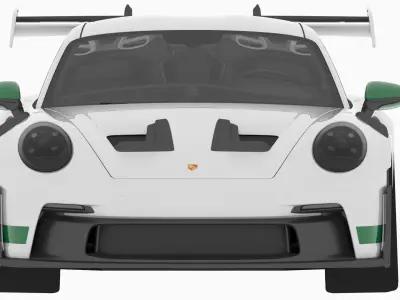 Porsche 911 GT3 RS 27 Carrera Tribute 992 White 2023  3D model