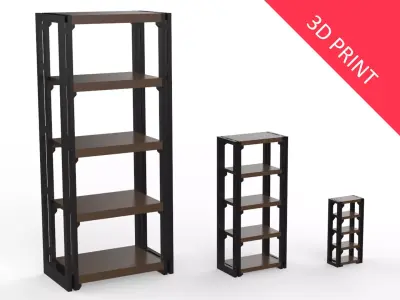 Bookcase Miniature with 3 Different Sizes 3D print model
