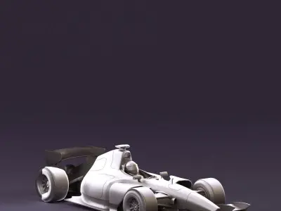 Man in formula car 0865 3D Print Ready 3D print model