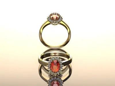  Custom Solitaire woman Ring  3D model