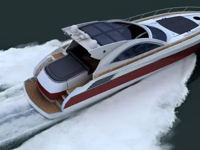 luxury yacht 1 Low-poly 3D model