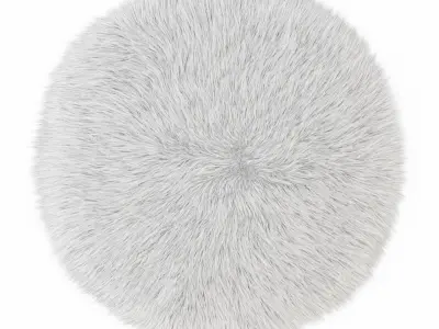 White round carpet fur 3D model
