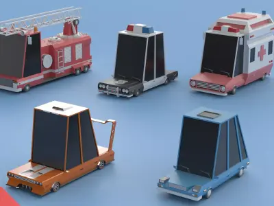 CARTOON CAR 1 Low-poly 3D model