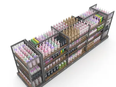 cosmetic product market stand Low-poly 3D model