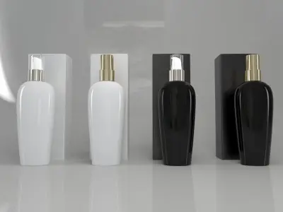 4 Luxury bottle and Box 3D model