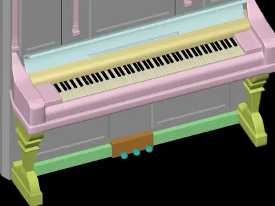piano wooden 3D model