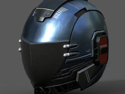 Helmet scifi space machine cyborg armor develop fantasy  Low-poly 3D model