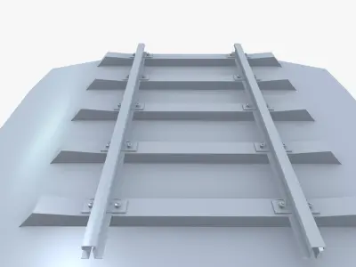 Railway line Low-poly 3D model