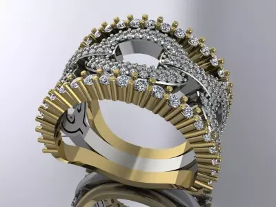 Elegant Jewelry Ring Gold Brand Luxury 3D print model