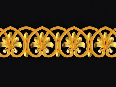 Central decor ornament for furniture 3D model 141