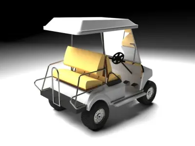 golf car Low-poly 3D model