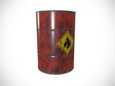 Oil Barrel Low-poly 3D model