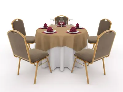 Banquet Table and Chair 11 3D model