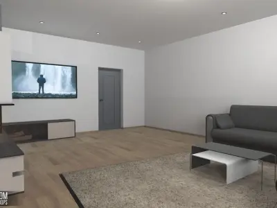 Master room - interior and props Low-poly 3D model