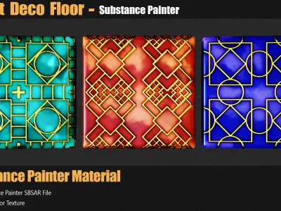 15 Art Deco Floor  In Substance Painter Texture