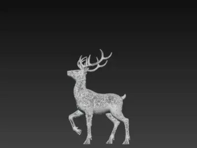 3D Christmas Reindeer Model Festive Holiday Scene 3D print model