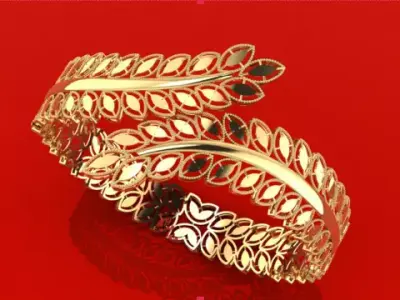 1297 Vine and Leaf Kada 14gm 3D print model