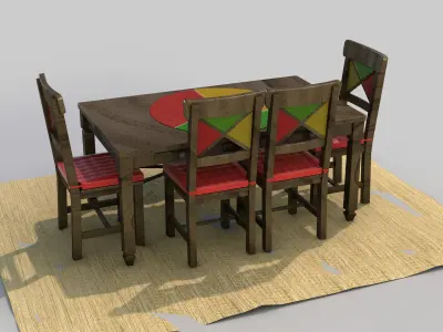 Rustic Dining Table Alegro 3D model