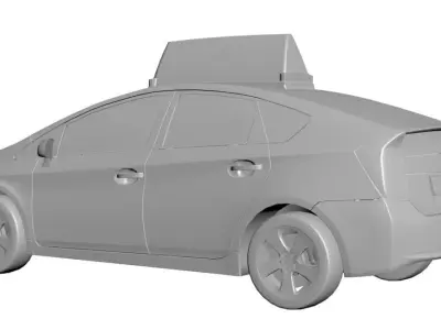 Yellow new taxi car 3D model