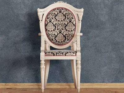chair Baroque classic armchair furniture CNC printable 3D model