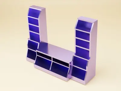 MODERN TV RACK Low-poly 3D model